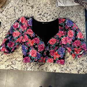 Zara Floral Crop Top